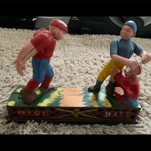 Vintage Baseball Cast Iron Bank